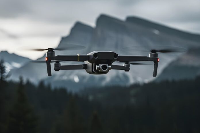drone-flying-mountains drone and its components flying