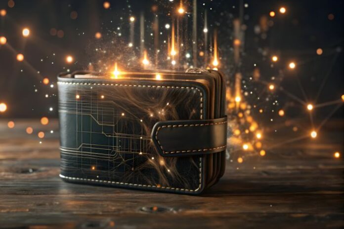 glowing-abstract-digital-wallet-futuristic-financial-savings-with-holographic-symbols-vibrant-c wallet displaying digital ownership