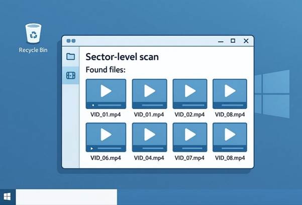 folders of permanently deleted videos