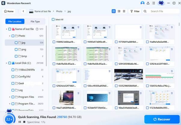 folder of permanently deleted videos