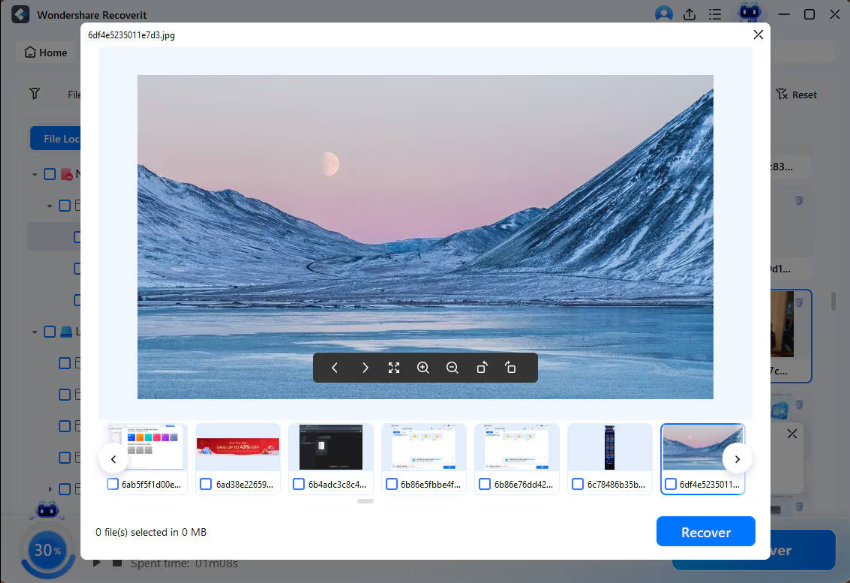 step 3 to recover deleted photos with recoverit