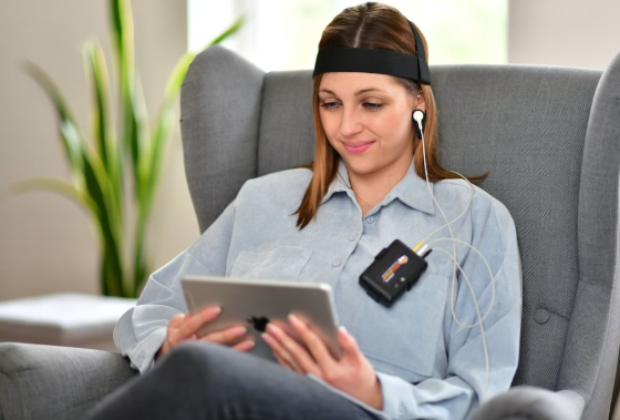 woman at home using biotech innovations