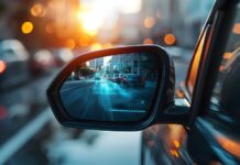 Can Blind-Spot Technology Prevent Bicycle Collisions? modern car with blind-spot technology