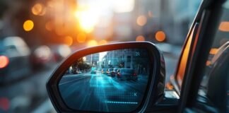 Can Blind-Spot Technology Prevent Bicycle Collisions? modern car with blind-spot technology