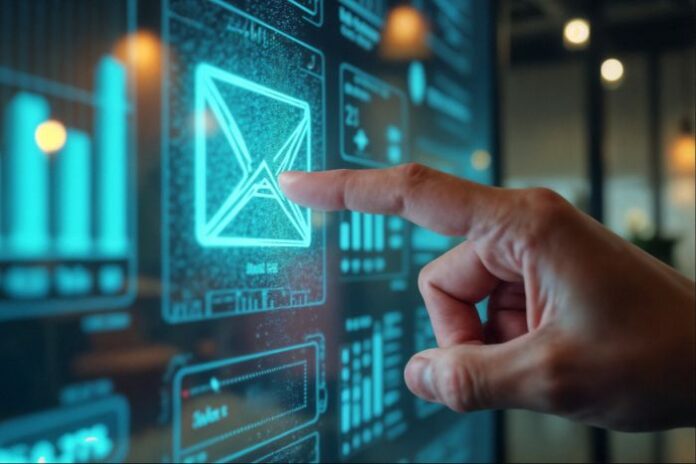 touching-future-email-interface person touching email verification
