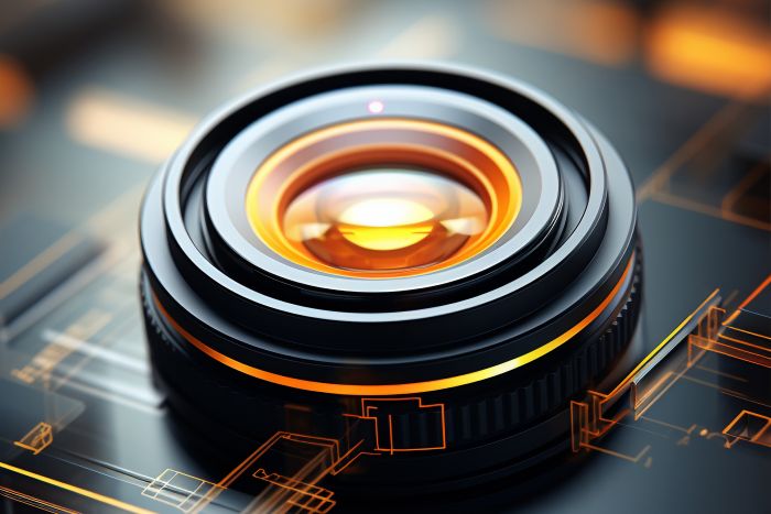 close up of video camera for camera analytics