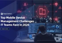 Top Mobile Device Management Challenges IT Teams Face in 2026 a person wokring on laptop