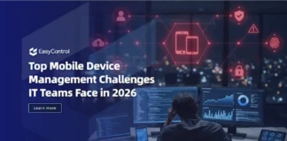 Top Mobile Device Management Challenges IT Teams Face in 2026 a person wokring on laptop
