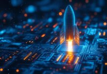 How to Build a Startup Website Without Hiring a Developer rocket showing a startup website
