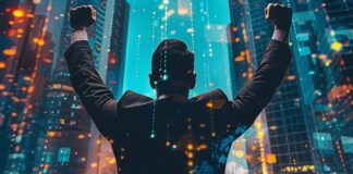 The New Era of Operational Excellence business man celebrating operational excellence