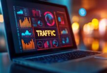 The Real Reason Your Site Traffic Isn’t Turning Into Demos laptop displaying site traffic