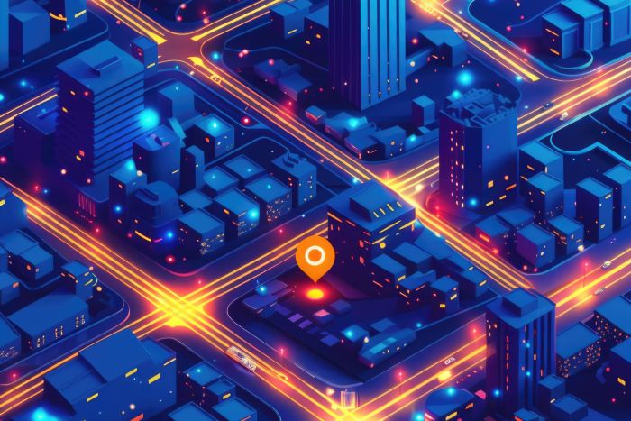 city being mapped by global navigation