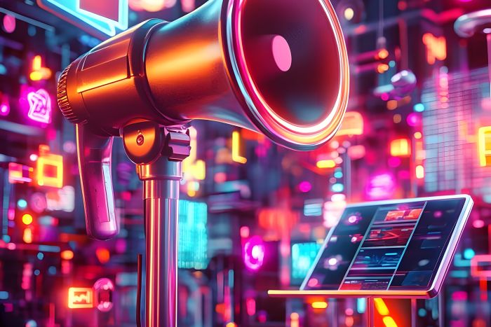 megaphone for notifications from digital marketing work