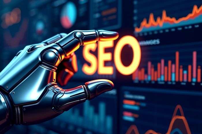 robotic hand touching seo