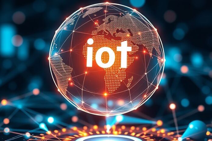 global-business-internet-network-connection-iot-internet-things-business-intelligence-concept-busines-global-network-futuristic-technology-background-ai-generative image of global iot platforms