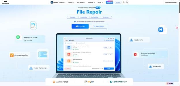 using ai file repair tool wondershare