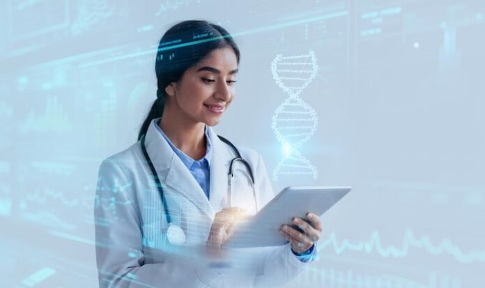 a doctor holding tablet