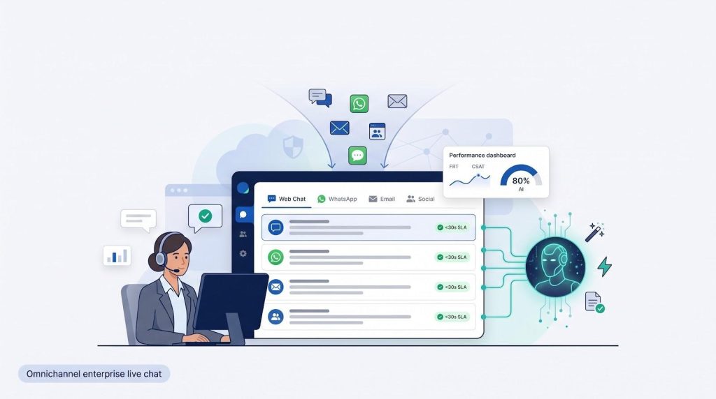 image of omnichannel enterprise agent entering chat