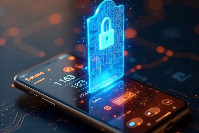image-hightech-lock-placed-beside-smartphone app on phone that is secure building user trust