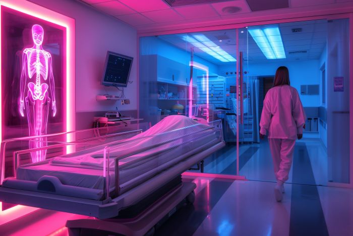 healthcare provider working with xray