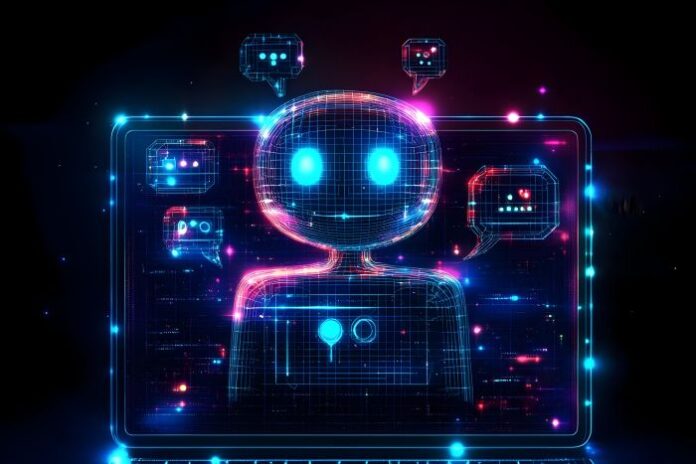 neon-ai-chatbot-illustration-futuristic-chat-support-with-artificial-intelligence ai going through chatbot evaluation