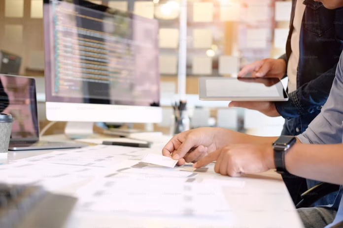 person working on table