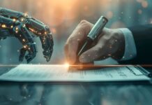 From Documents to Decisions: How AI Is Changing Contract Management ai and human hand performing contract management