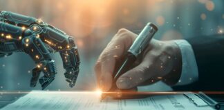 From Documents to Decisions: How AI Is Changing Contract Management ai and human hand performing contract management