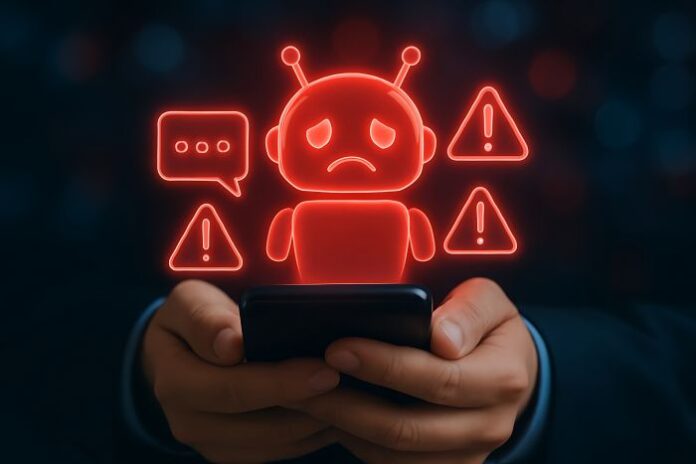 sad-robot-alerts-phone-warning-notification ai rejecting jailbreak prompts