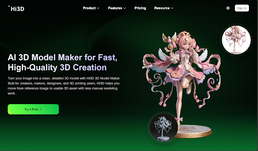 image of hi3d 3d design website