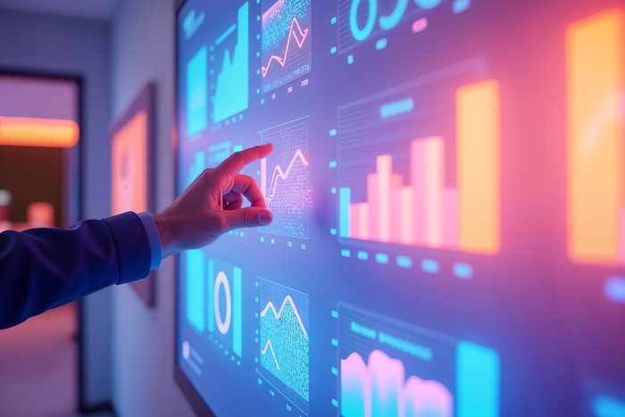 person analyzing cross-border graph