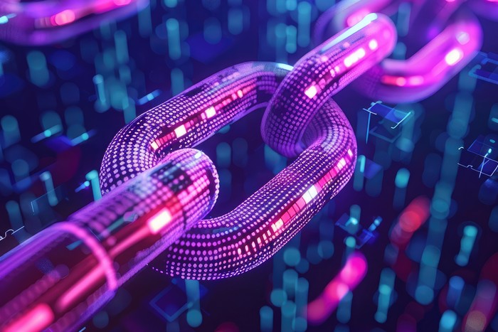 image of blockchain on crypto exchange
