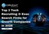 Top 3 Tech Recruiting & Exec Search Firms for Growth Companies in 2026 headline for tech recruiting firms