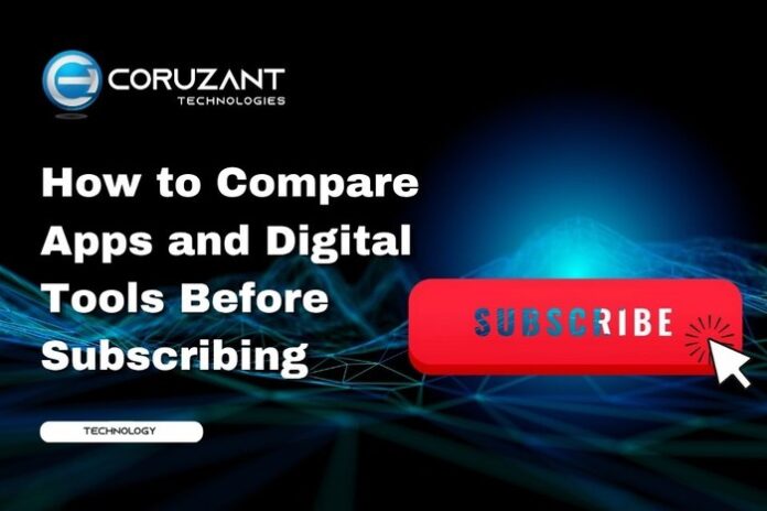 Chatbot Testing - Coruzant Technologies (5) headline for comparing apps and digital tools before subscribing