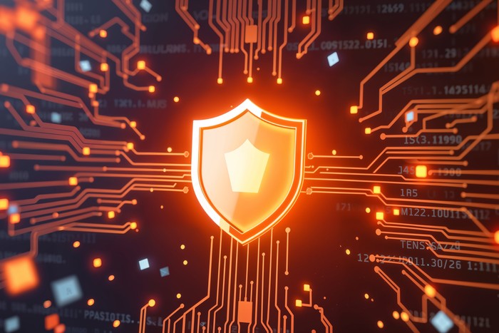 shield displaying cybersecurity solutions