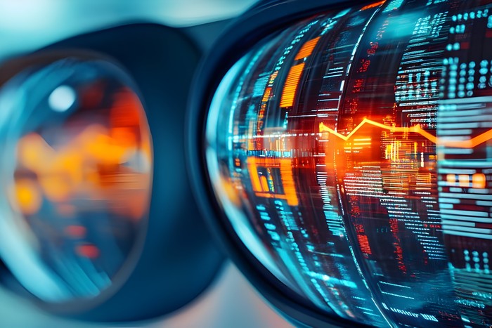 person using surveillance to monitor market