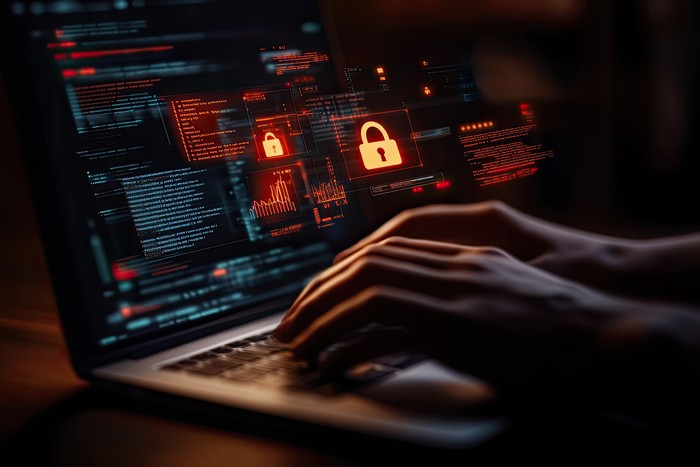 person utilizing cybersecurity solutions
