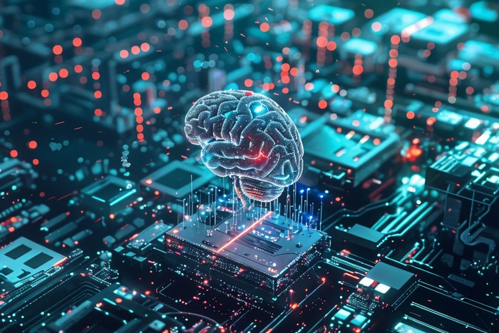 picture of artificial intelligence on chipboard