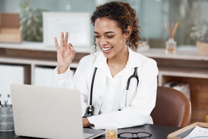 doctor doing telehealth with patient