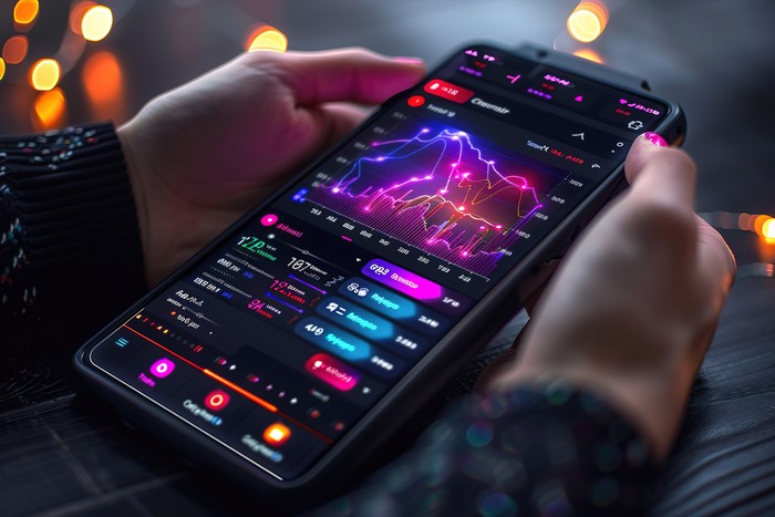 person holding symptom tracker app