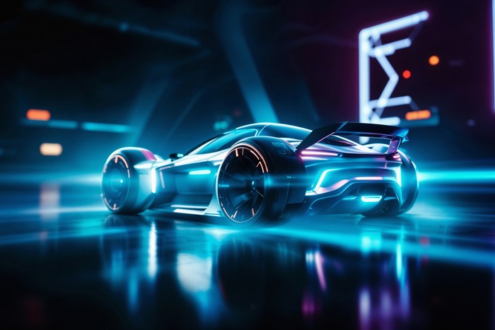 futuristic vehicle inspection on car