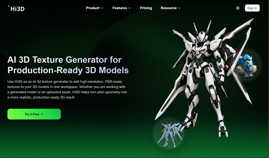 graphic of hi3d texture generator 3d creation