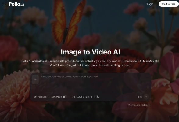 image of pollo.ai image or screenshot to video
