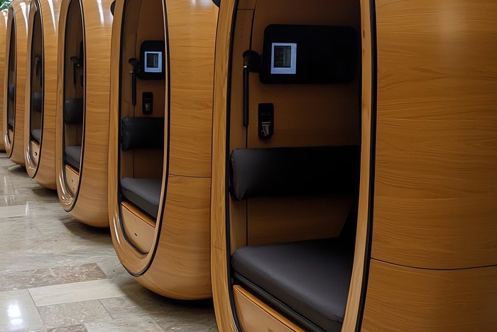 2nd picture of open pods for hybrid work