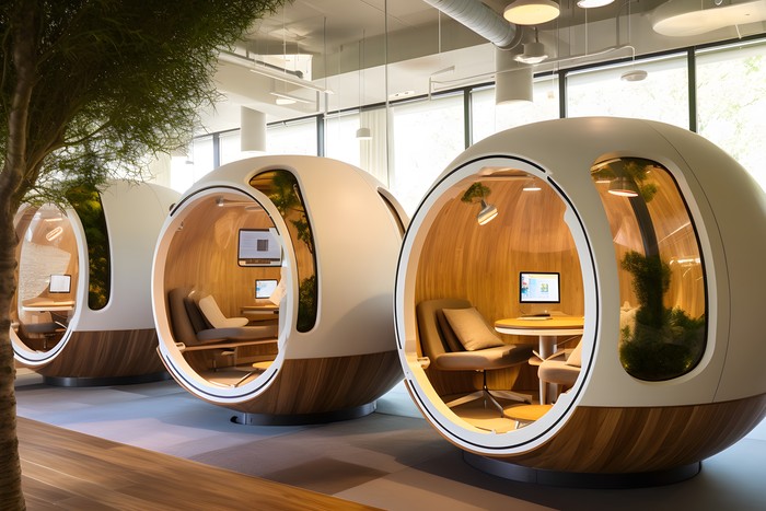 open pods for hybrid work