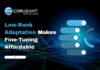 Low-Rank Adaptation Makes Fine-Tuning Affordable. LoRA Explained diagram visual