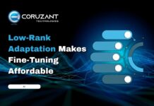 Low-Rank Adaptation Makes Fine-Tuning Affordable. LoRA Explained diagram visual
