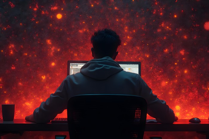 man evaluating custom software versus ai