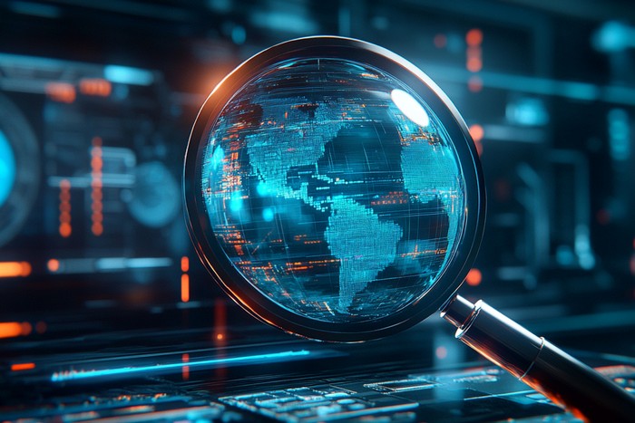 ai search engine on globe