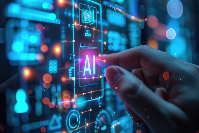 hand touching ai software